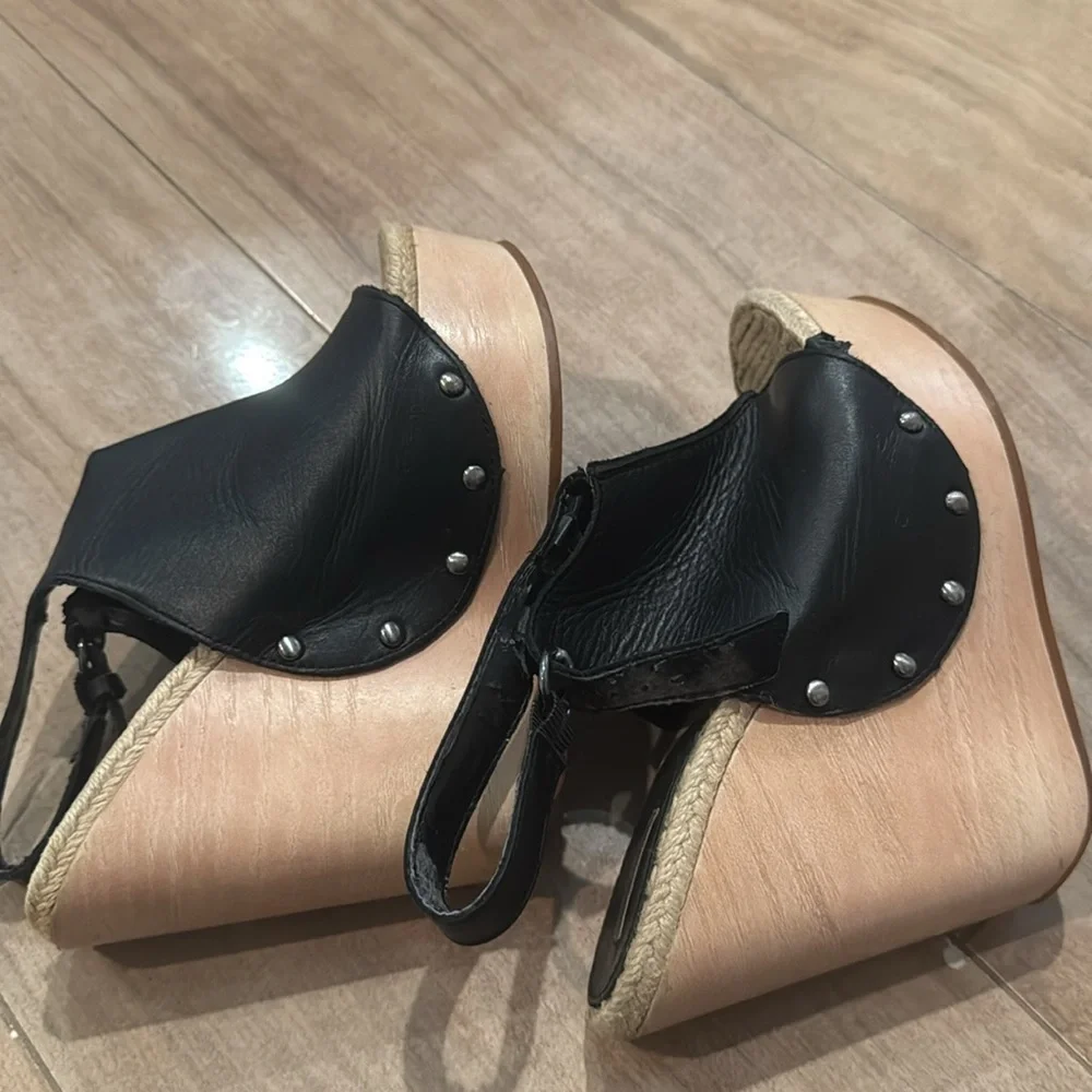 Max studio Shoes Women s Size 6 Black Camilla Wedge platform Open Toe Sandals - Picture 5 of 10